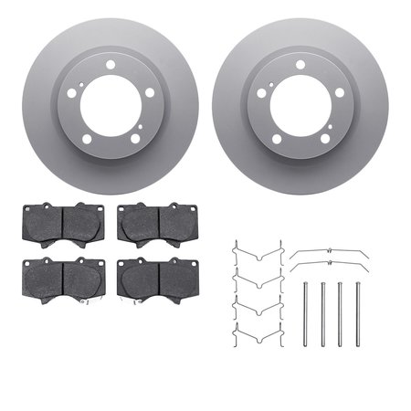 DYNAMIC FRICTION CO 4212-76008, Geospec Rotors with Heavy Duty Brake Pads includes Hardware, Silver 4212-76008